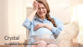  Presentation with hormones - Audience pleasing slides consisting of chair and crying pregnancy hormone backdrop and a lemonade colored foreground