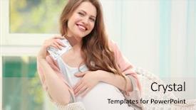  Presentation with pregnant woman - PPT theme consisting of chair and eating chocolate pregnancy background and a  colored foreground