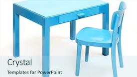  Presentation with school desk - Beautiful PPT theme featuring chair and table - school desk backdrop and a light blue colored foreground