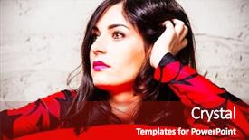  Presentation with red grey - Amazing presentation theme having chair her face from profile backdrop and a crimson colored foreground