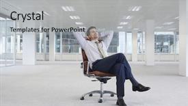  Presentation with office chair - Colorful PPT theme enhanced with chair in empty office backdrop and a light gray colored foreground