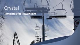  Presentation with area - Slide deck enhanced with chair-lift-in-a-skiing background and a ocean colored foreground