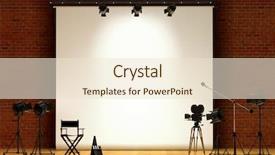  Presentation with director - Audience pleasing presentation design consisting of chair megaphone and clapper board backdrop and a lemonade colored foreground