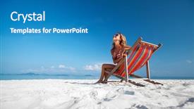  Presentation with mango fruit shake tropical - Cool new slide set with chair on a tropical beach backdrop and a  colored foreground