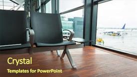  Presentation with keep calm airport - Slide deck enhanced with chair on the waiting area background and a tawny brown colored foreground