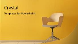  Presentation with yellow envelope the stamped - Colorful slides enhanced with stylish chair on yellow wall backdrop and a yellow colored foreground
