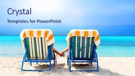  Presentation with relaxing - Audience pleasing slides consisting of chair relaxing on the beach backdrop and a sky blue colored foreground