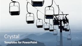  Presentation with volcano - Amazing presentation theme having chair skilift for skiers on the volcano etna backdrop and a teal colored foreground