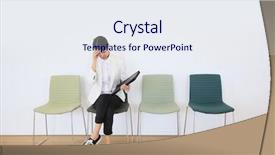  Presentation with job interview - PPT theme with chair waiting for job background and a sky blue colored foreground