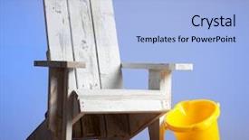  Presentation with blue white and yellow - Colorful theme enhanced with chair with a yellow pail backdrop and a light blue colored foreground