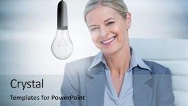  Presentation with glowing light bulb light bulb - Cool new PPT layouts with chair with glowing light bulb backdrop and a light blue colored foreground