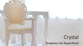  Presentation with furniture - Colorful PPT theme enhanced with antique furniture - chair backdrop and a light gray colored foreground