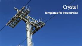  Presentation with blue sky - Audience pleasing theme consisting of chairlift-and-blue-sky backdrop and a ocean colored foreground