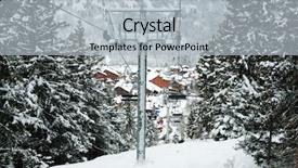  Presentation with ski - Colorful presentation theme enhanced with chairlift-intermediate-tower-at-meribel backdrop and a light gray colored foreground