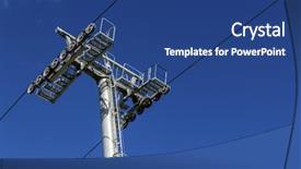  Presentation with dark blue sky stars - Presentation design featuring chairlifts - chairlift and blue sky background and a  colored foreground