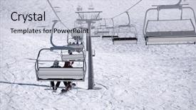  Presentation with ski - Slide set enhanced with chairlifts - chairlift in a ski resort background and a lemonade colored foreground