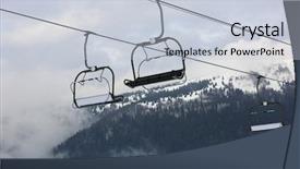 Presentation with resort - PPT layouts consisting of chairlifts - chairlift on winter ski mountains background and a  colored foreground