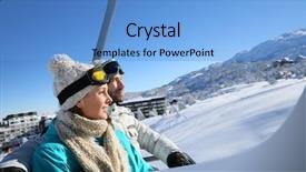  Presentation with ski trip - PPT layouts enhanced with chairlifts - couple sitting on ski resort background and a light blue colored foreground