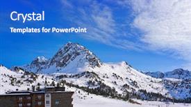  Presentation with ski - Theme with chairlifts - grau roig ski resort background and a  colored foreground