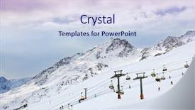  Presentation with mountain luxury resort - Beautiful slide set featuring chairlifts - mountains ski resort solden austria backdrop and a sky blue colored foreground