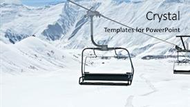  Presentation with lift - Amazing theme having chairlifts - ski lift chairs on bright backdrop and a light blue colored foreground