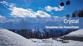  Presentation with ski - Cool new presentation theme with chairlifts - skiers on the chairlift backdrop and a  colored foreground