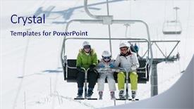  Presentation with hydrocarbons artificial lift - Audience pleasing PPT layouts consisting of chairlifts - skiing ski lift - skiers backdrop and a sky blue colored foreground