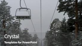  Presentation with night sky plane view - Slides with chairlifts - view of the chairlift background and a  colored foreground