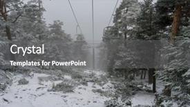  Presentation with sky - Cool new PPT theme with chairlifts - view of the chairlift backdrop and a  colored foreground