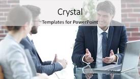  Presentation with large team - Slides featuring chairman - positive manager with his team background and a white colored foreground