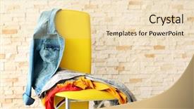  Presentation with brick - Presentation design enhanced with chairs - male clothes on chair background and a lemonade colored foreground