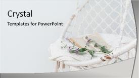  Presentation with summer flowers - PPT layouts featuring chairs - summer hygge scene with hammock background and a white colored foreground