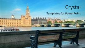  Presentation with chairs - Slide set featuring chairs at waterfront of thames background and a light blue colored foreground