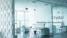  Presentation with office ergonomics - Cool new presentation theme with chairs in office backdrop and a sky blue colored foreground