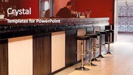  Presentation with chairs - Audience pleasing slides consisting of chairs in row in bar backdrop and a tawny brown colored foreground