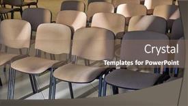  Presentation with nobody - Presentation theme with chairs-in-rows background and a coral colored foreground