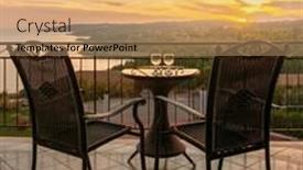  Presentation with chairs - Theme enhanced with chairs-on-a-balcony background and a  colored foreground