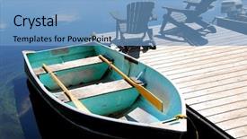  Presentation with lake dock - Theme with chairs on a boat dock background and a teal colored foreground