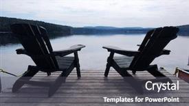  Presentation with lake dock - Amazing slide set having thumbtack on a map symbol backdrop and a light gray colored foreground.