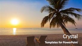  Presentation with nature riverfront development 3d - Amazing slides having chairs on maldives beach - nature backdrop and a tawny brown colored foreground