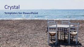  Presentation with chairs - Presentation theme having chairs on the beach tavern background and a  colored foreground