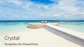  Presentation with close up wooden decking - Beautiful slide deck featuring chairs on the wooden foothpath backdrop and a cream colored foreground