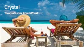  Presentation with maldives - Slides featuring chaise - couple on a tropical beach background and a teal colored foreground