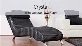  Presentation with living room - Beautiful PPT theme featuring chaise - detail of a contemporary living backdrop and a light gray colored foreground