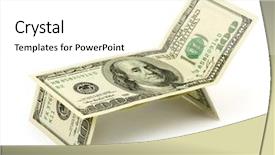  Presentation with money - Beautiful PPT theme featuring chaise longue made of money backdrop and a white colored foreground