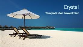  Presentation with south beach - Cool new presentation design with chaise lounge - beautiful beach at maldives south backdrop and a ocean colored foreground