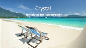  Presentation with lounge - Cool new presentation theme with chaise lounge - beautiful beach landscape in thailand backdrop and a teal colored foreground