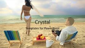  Presentation with glamour - Beautiful theme featuring chaise lounge - glamour young couple resting backdrop and a coral colored foreground