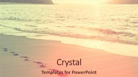  Presentation with serenity - PPT theme having chaise lounge - serenity beach background and a coral colored foreground