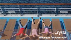  Presentation with starfish - PPT theme enhanced with chaise lounge - top view of mother son background and a violet colored foreground